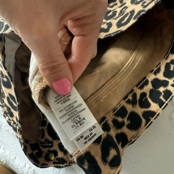 Juicy Couture Leopard Print Jean Shorts - Black and Tan - Picture 5 of 6